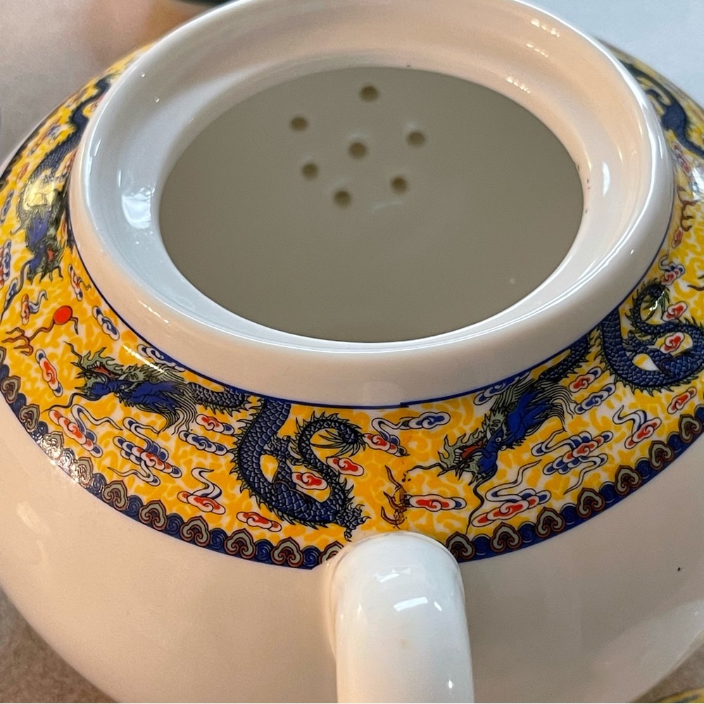 Vintage CFI Porcelain Dragon Tea Set - Picture 9 of 10